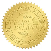 Plastic Self Adhesive Gold Foil Embossed Stickers