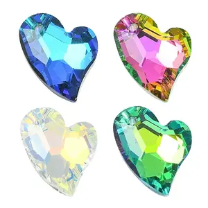 4Pcs 4 Colors Electroplated Glass Pendants
