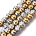 Electroplated Crackle Glass Beads Strands