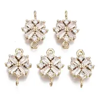 Christmas Brass Micro Pave Cubic Zirconia Links Connectors