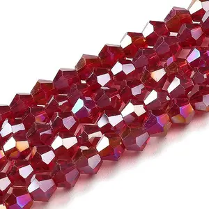 Transparent Electroplate Glass Beads Strands