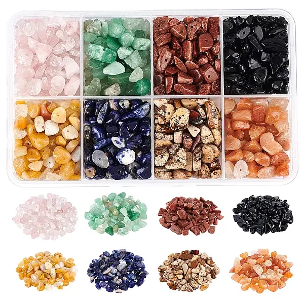 144G 8 Style Natural & Synthetic Gemstone Beads