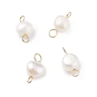 Natural Cultured Freshwater Pearl Connector Charms