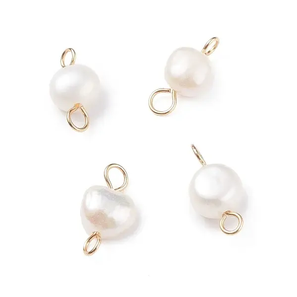 Natural Cultured Freshwater Pearl Connector Charms