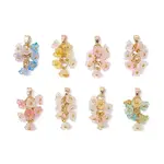 8Pcs Flower Acrylic Charms
