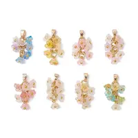 8Pcs Flower Acrylic Charms