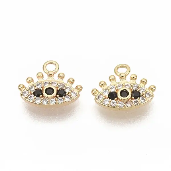 Brass Micro Pave Cubic Zirconia Charms