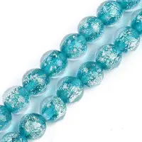 Handmade Gold Foil Lampwork Beads Strands