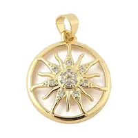 Brass Micro Pave Cubic Zirconia Pendants