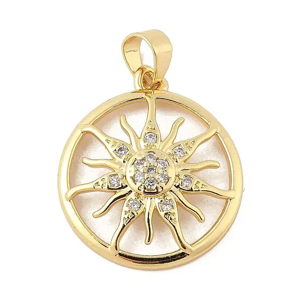 Brass Micro Pave Cubic Zirconia Pendants