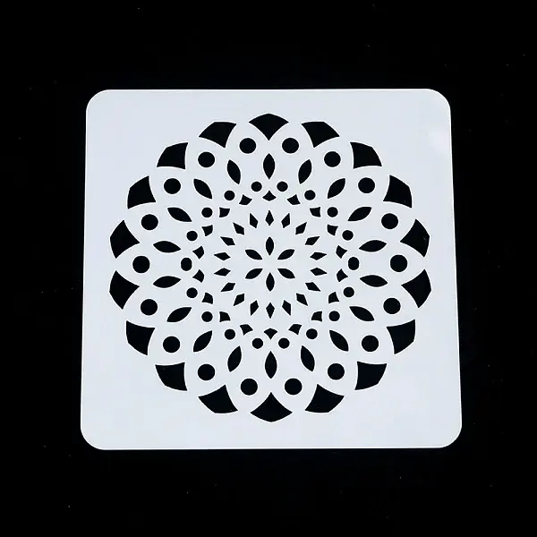 Flower Pattern Eco-Friendly PET Plastic Hollow Painting Silhouette Stencil