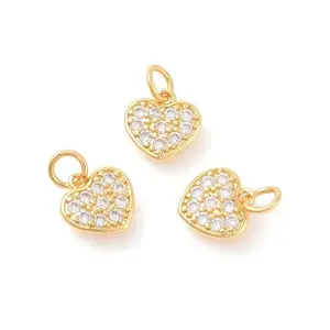 Brass Micro Pave Cubic Zirconia Charms