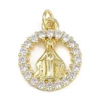 Brass Micro Pave Cubic Zirconia Pendants