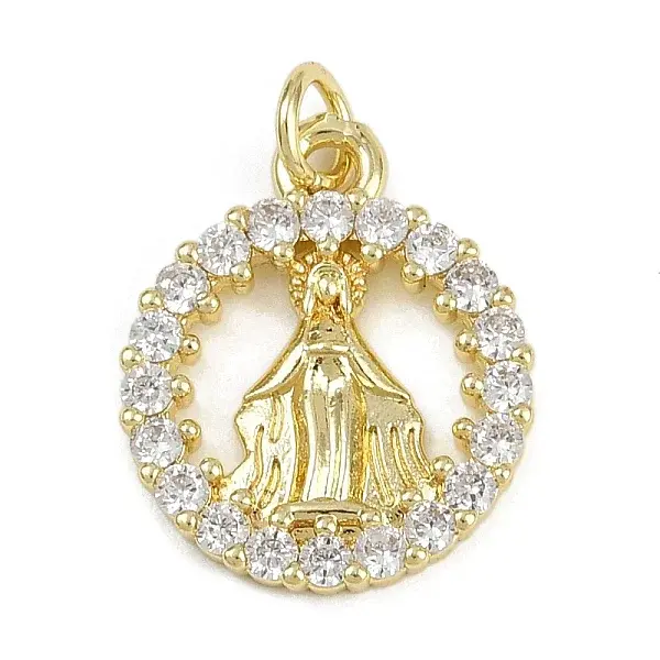 Brass Micro Pave Cubic Zirconia Pendants