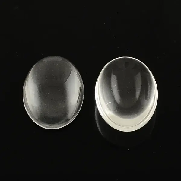 Transparent Oval Glass Cabochons