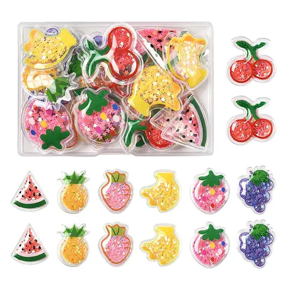 28Pcs 7 Styles Transparent PVC Plastic Cabochons
