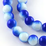 Two-Color Baking Painted Glass Bead Strands