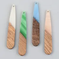 Opaque Resin & Walnut Wood Pendants