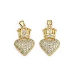 Brass Micro Pave Cubic Zirconia Pendants