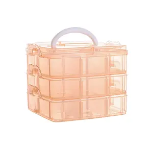 3-Tier Transparent Plastic Storage Container Box