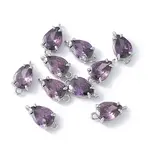 Brass Pave Cubic Zirconia Connector Charms