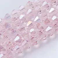 Transparent Electroplate Glass Beads Strands