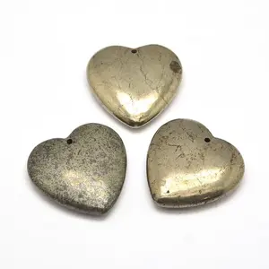 Heart Natural Pyrite Pendants