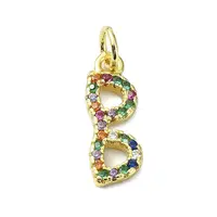 Brass Micro Pave Colorful Cubic Zirconia Pendants