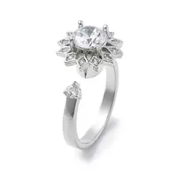 Sunflower Rotatable Open Cuff Rings for Women