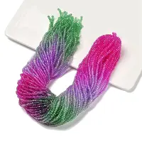 Transparent Painted Glass Beads Strands