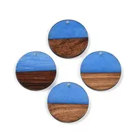 Opaque Resin & Walnut Wood Pendants