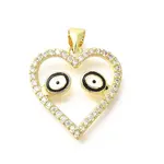 Brass Micro Pave Clear Cubic Zirconia Enamel Pendants