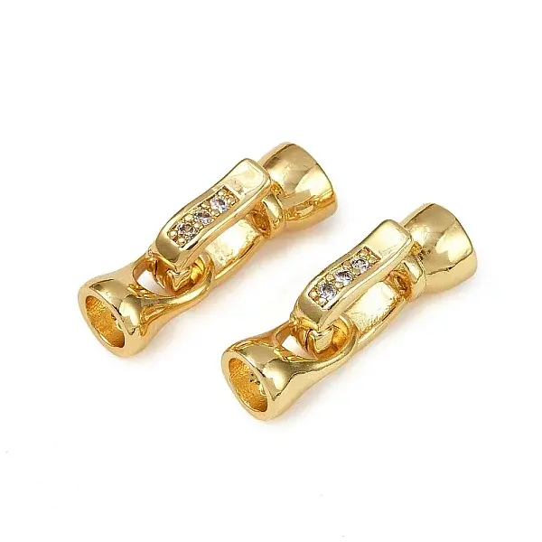 Brass Micro Pave Cubic Zirconia Fold Over Clasps