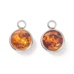 304 Stainless Steel Glass Rhinestone Charms