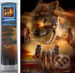 Diamantové malování Lapač snů s vlky 30x40cm (30x40cm)