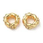Brass Micro Pave Cubic Zirconia Beads