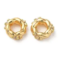 Brass Micro Pave Cubic Zirconia Beads