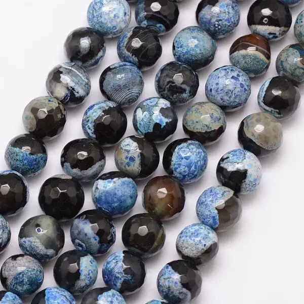 Natural Fire Crackle Agate Bead Strands