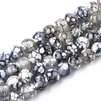 Natural Fire Crackle Agate Beads Strands