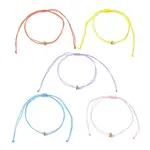 Brass Rhinestone Braided Bead Bracelet