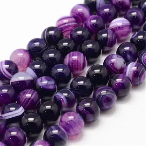 Natural Striped Agate/Banded Agate Bead Strands
