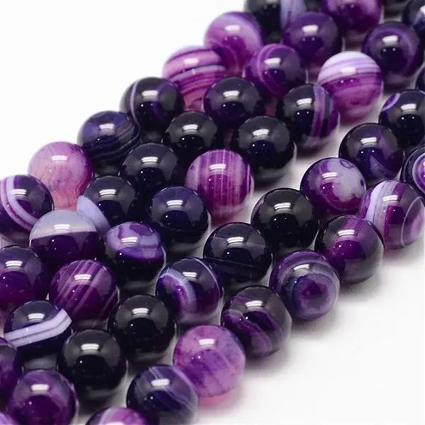 Natural Striped Agate/Banded Agate Bead Strands