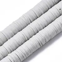 Flat Round Handmade Polymer Clay Beads