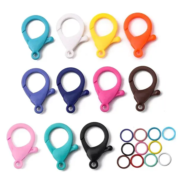 110Pcs 11 Colors Plastic Lobster Claw Clasps