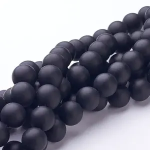 Natural Black Agate Beads Strands