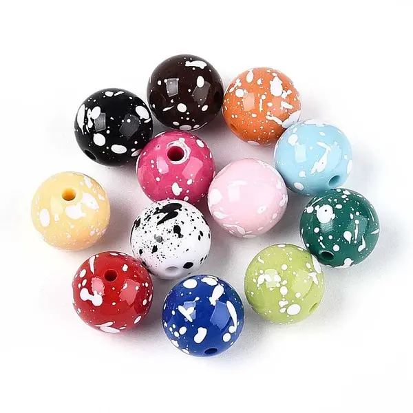 Opaque & Spray Painted Acrylic Beads