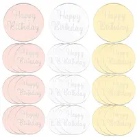 30Pcs 3 Colors Birthday Theme Acrylic Ornaments