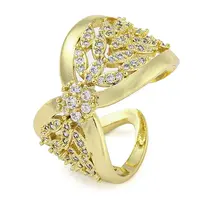 Infinity Brass Micro Pave Clear Cubic Zirconia Open Cuff Rings