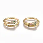 Brass Micro Pave Cubic Zirconia Cuff Rings