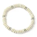 Natural Dyed Lava Rock Flat Round Beaded Stretch Bracelets for Men